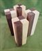 Blank #732 - Yellowheart & Peruvian Walnut Segemented Blanks - Set of 4 ~ 1 5/8 x 1 5/8 x 5 1/2+ ~ $27.99